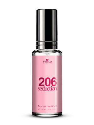206 Seduction 15ml: perfume de bolso feminino inspirado no 212 Sexy